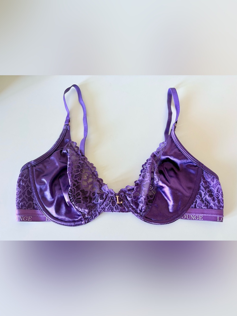 Lace & Satin lingerie set in Violet Purple